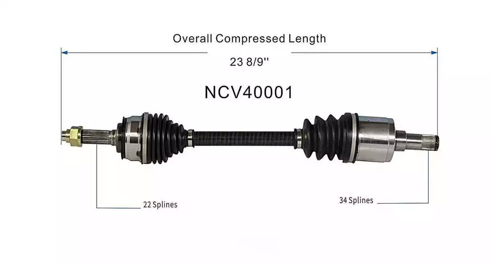 Surtrack CV Axle Shaft–Front Driver Side 1985 to 1989 Models Isuzu Geo Chevrolt