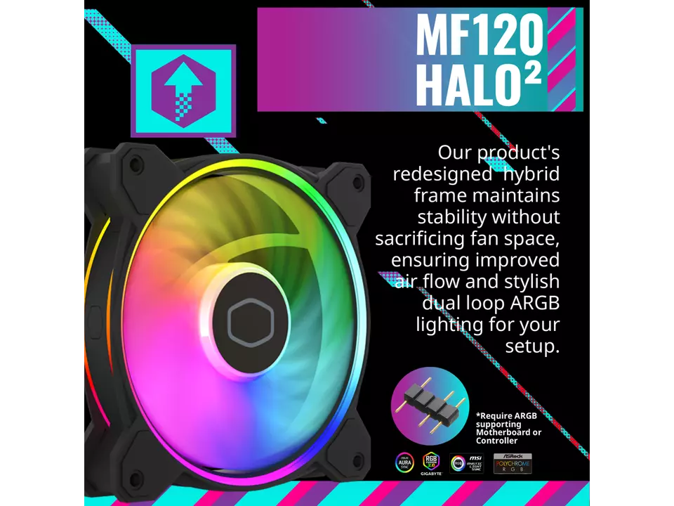Cooler Master - Hyper 212 Halo 120mm CPU Cooling Fan with Gen 2 RGB Lighting - Black Edition
