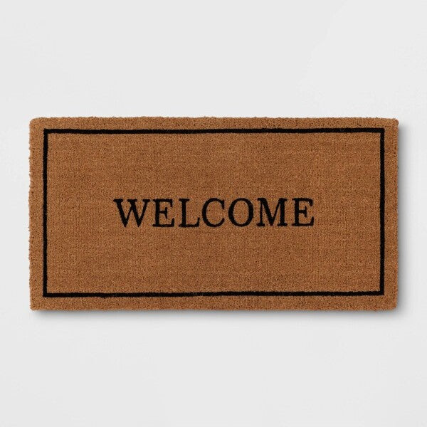 1'11x2'11" 'Welcome' Coir Doormat Black - Threshold™ Designed with Studio McGee