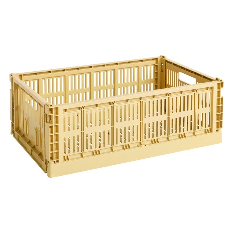 HAY Recycled Mixed Colour Crate - Small, Golden Yellow