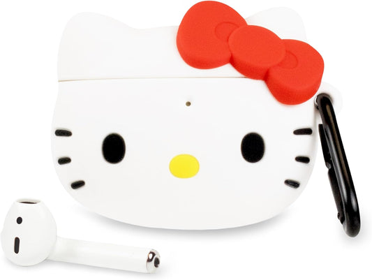 IFace X Sanrio Cute Silicone Protective Cover Designed for AirPods 1/2 Case [Carabiner Clip Included] - Hello Kitty
