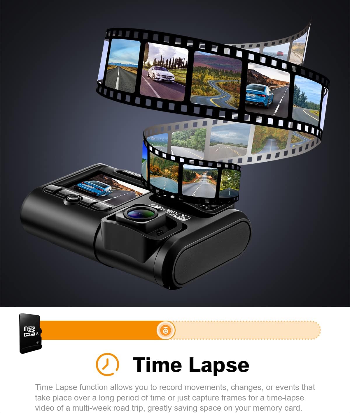 Pruveeo 2 Channel Dash Camera D30H
