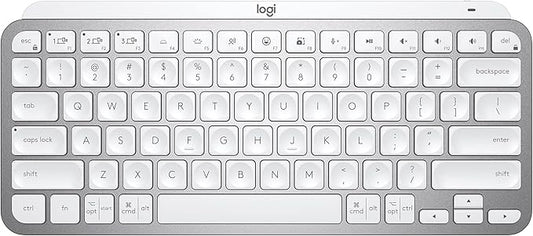 Logitech MX Keys Mini Wireless Ergonomic Keyboard, Pale Gray (920-010473)