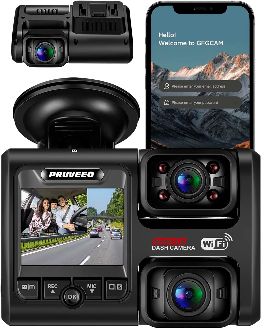 Pruveeo 2 Channel Dash Camera D30H