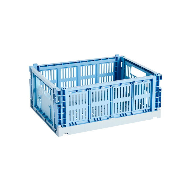 HAY Recycled Mixed Colour Crate - Small, Sky Blue