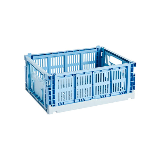 HAY Recycled Mixed Colour Crate - Small, Sky Blue
