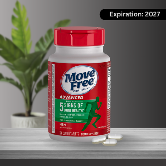 Move Free Advanced Glucosamine Chondroitin MSM Joint Support Supplement, Supports Mobility Comfort Strength Flexibility & Bone - 120 Tablets (40 servings)