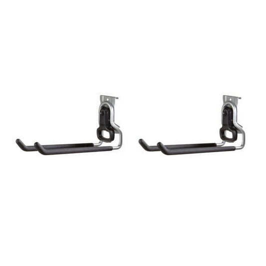 Rubbermaid Garage FastTrack Rail Multi-Purpose Hook Bundle 2-Pack Satin Nickel