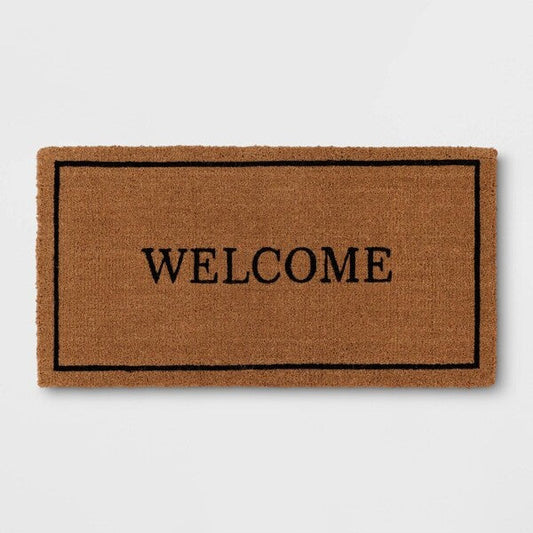 1'11x2'11" 'Welcome' Coir Doormat Black - Threshold™ Designed with Studio McGee